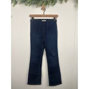 Free People Pull On Crop Flare Jeans Size 25 Pintuck High Rise Western